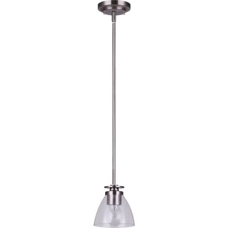 Home Impressions 1-Bulb Brushed Nickel Incandescent Pendant Light Fixture Clear Glass IPL256A01BN-C
