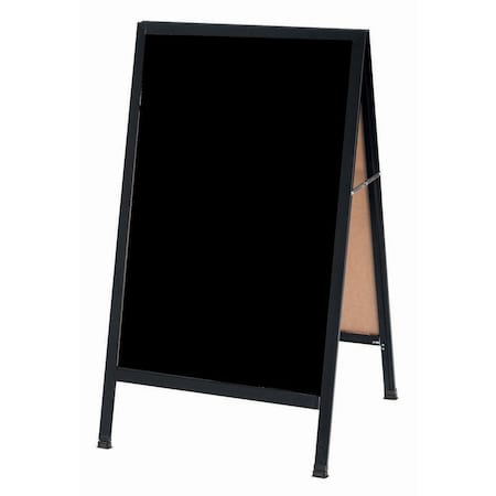 Aarco A-Frame Sidewalk Board, Black Composition Chalkboard and a Black Aluminum Frame, 42''Hx24''W BA-1B