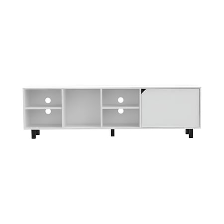 Homeroots 71in White Open shelving TV Stand 478449