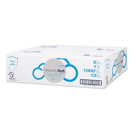 Papernet Heavenly Soft Toilet Tissue, Septic Safe, 2-Ply, White, 3.5in x 1,000 ft, 12PK 410035