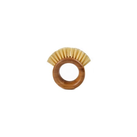 Full Circle Vegetable Brush The Ring 3.74in W Bamboo Handle Brown FC09106