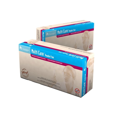 Dynarex Multicare Vinyl Exam Gloves, Large, Powder Free, 1000PK 6814