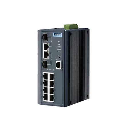 Advantech 8G + 2G Combo Managed switch w/Wide temp EKI-7710G-2CI-BE