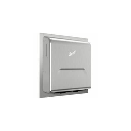 Kimberly-Clark Scott Pro Stainless Steel Recessed Hard Roll Towel Dispenser, Wall, Trim Panel Housing Unit, Stainl KCC43823