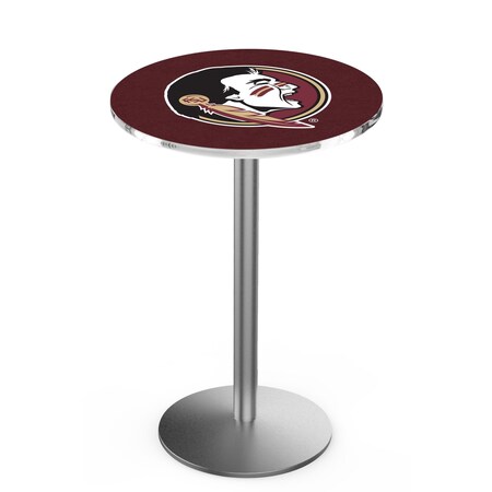 Holland Bar Stool Co 42" Stainless Steel Florida State (Head) Pub Table, 36" dia. Top L214S4236FSU-HD