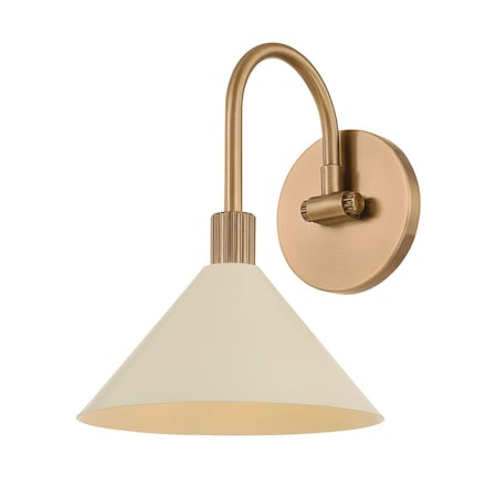 Troy Lighting Jovani 1 Light Bath and Vanity, Patina Brass And Soft Sand, 7.75 In x 10.25 In B1809-PBR/SSD