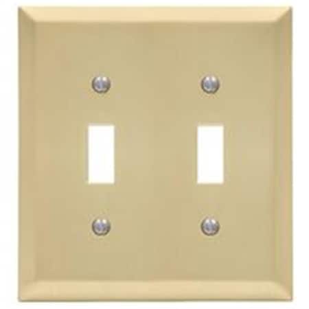 Betterbattery 2 Gang Toggle Century Steel Wallplate - Satin Brass BE2144894