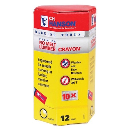C.H. Hanson C.H. Hanson 10385 Yellow Lumber Crayon, 12PK 20852