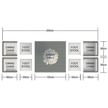 Homeroots Nine Piece Clear and Gray Glass Dining Set 372319