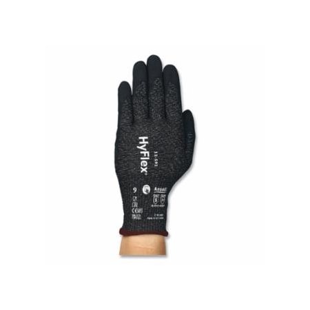 Hyflex 11-591 Medium-Duty Nitrile Palm-Coated Gloves, Size 10, Black with Black Coating, 12PK 012-11591-0100