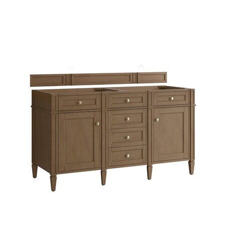 James Martin Vanities Brittany 60" Double Vanity Cabinet, Pecan 655-V60D-PCN