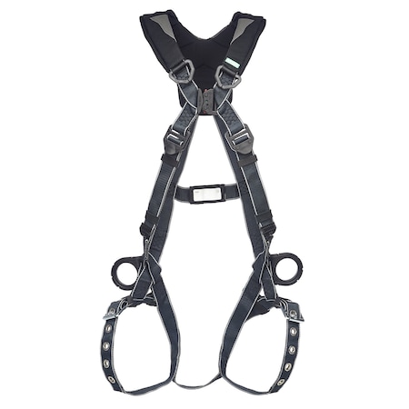 Msa Safety V-Fit Fall Protection Harness, 2XL, 400 lb, Quick-Connect Chest/ Tongue Leg Straps 10252204