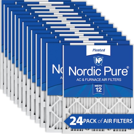 Nordic Pure 14x18x1 Pleated Air Filter, High Capacity, Electrostatically Charged Synthetic Media, MERV 12 14x18x1M12-24