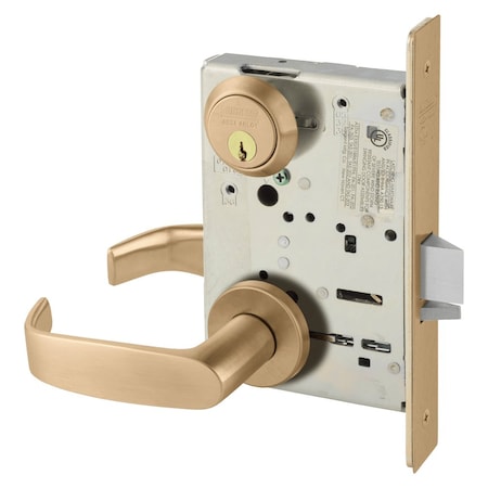 Sargent Grade 1 Storeroom or Closet Mortise Lock, L - Lever, LN - Rose, Satin Bronze Clear Coated 8204 LNL 10