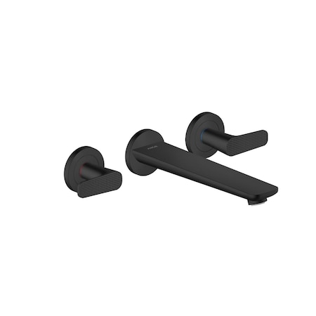 Axor Citterio C 3-Hole Wall-Mounted Tub Filler- Cubic Cut in Matte Black 49483671