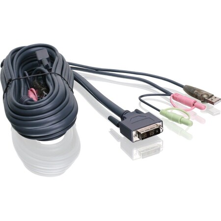Iogear 10ft3m Single Link DVI-I USB KVM Cable G2L7D03UI