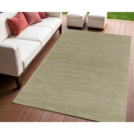 Homeroots 4' X 6' Green And Gold Abstract Indoor Outdoor Area Rug 572551