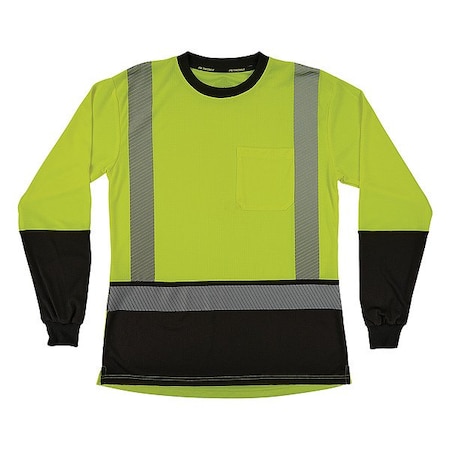 Ergodyne Hi-Vis Shirt, S, Lime, Long Sleeve 22332