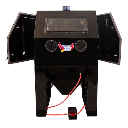 American Hawk Industrial 40inx72in Abrasive Sandblasting Cabinet With Dust Collector Color: Black, Dual Side Door Blaster 40X40-BLK