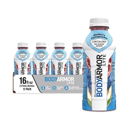 Bodyarmor LYTE Sports Drink, Blueberry Pomegranate, 16 oz Bottle, 12PK 100020-1.1