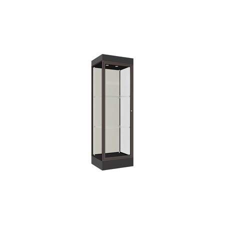 Ghent Lighted Floor Display Case 24x76x20, 6" Base, Bronze 91LFWH-BZ-BLK
