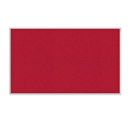 Ghent Fabric Bulletin Board, Satin Aluminum Frame, 2'Hx3'W, Red AT23F98