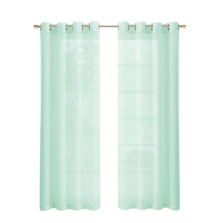 Homeroots Set of Two 84"  Aqua Solid Modern Window Panels, 2PK 473391