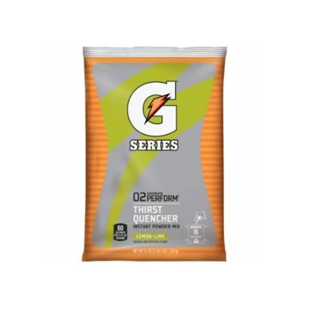 Gatorade G Series 02 Perform Thirst Quencher Instant Powder, 51 oz, Pouch, 6 gal Yield, Lemon-Lime, 14PK 308-03967