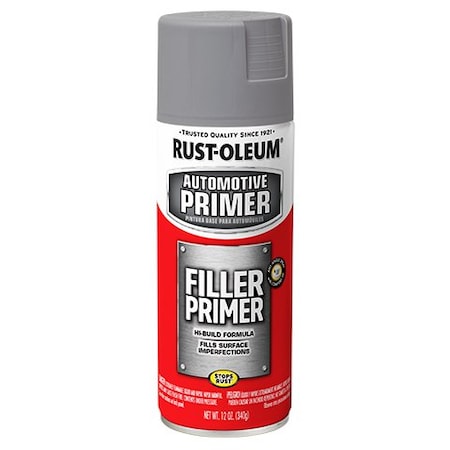 Rust-Oleum Auto Body Filler Primer, 11 oz, Exterior/Interior, Auto Body Filler Primer, Solvent, Rough, Flat 249279