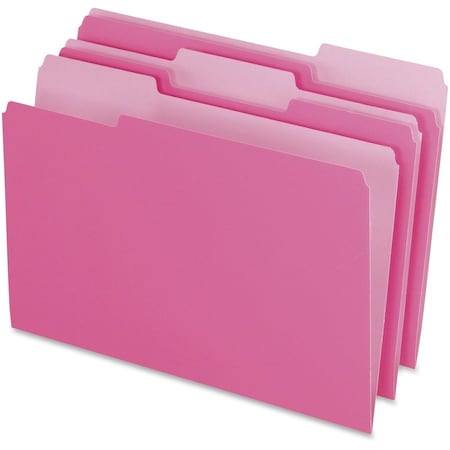 Tops Business Forms Pendaflex, COLORED FILE FOLDERS, 1/3-CUT TABS, LEGAL SIZE, PINK/LIGHT PINK, 100PK 15313PIN