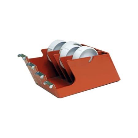 Wod Tape Industrial Grade Multi-Roller Steel Tabletop Tape Dispenser: Holds 4 Rolls Each up to 1in, 6PK WOD TTD4HDT-6