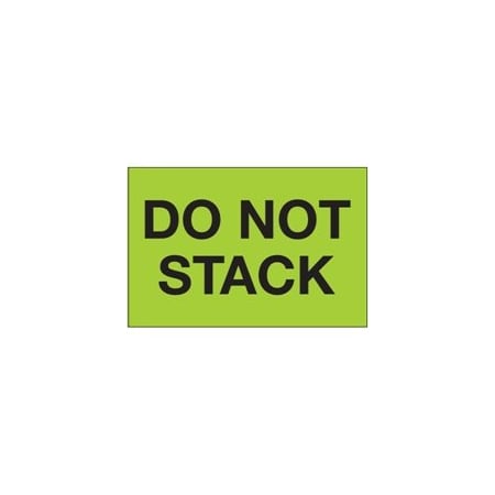 Bubblefast 2 x 3'' - ''Do Not Stack'' Fluorescent Green Labels BFDL1619
