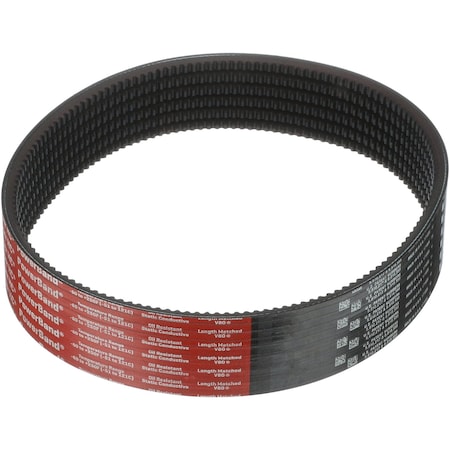 Gates Banded Narrow Cogged V-Belt, Super HC Molded Notch PowerBand, 3VX1250, 3VX, Ethylene Elastomeric, 125 in, 2-13/32 in Top Width 6/3VX1250