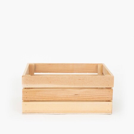 Homeroots 12" Organic Vintage Style Sierra Vista Oranges Natural Wood Crate 471957
