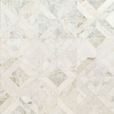 Ackland Sample Castella de Blanc Elyx Honed Marble Mosaic Floor and Wall Tile AKM-S-CADE12X12EYH-SM