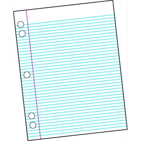 Pen2Paper Sulphite 5-Hole Punched Theme Pad With Red Margin, 50 Sheets, White PE1206028