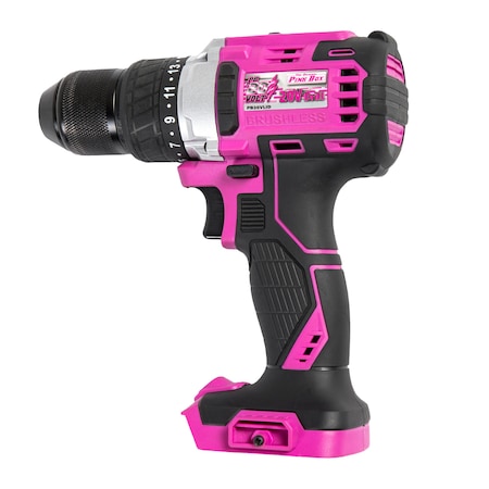 The Original Pink Box 20-Volt Lithium-Ion 1?2-Inch Keyless Chuck Brushless Cordless Drill, Bare Tool, Pink PB20VLID
