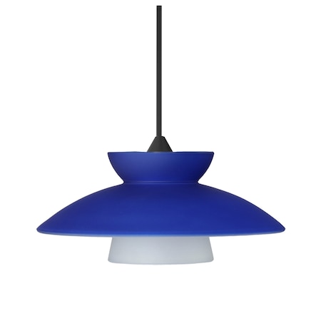 Besa Lighting Besa Trilo 7 Pendant, Blue Matte, Black Finish, 1x 50W MAX GY6.35 Base 1XT-271823-BK