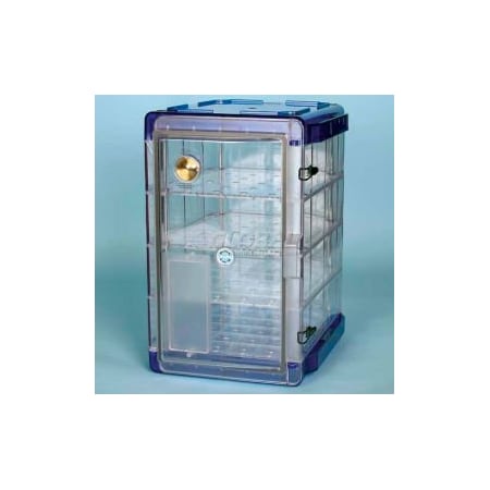 Bel-Art Bel-Art Secador 4.0 Vertical Desiccator Cabinet 420741006, 1.9 Cu.Ft., Clear W/Blue End-Caps 420741006