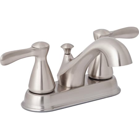 Home Impressions Traditional Brushed Nickel 2-Handle Lever 4'' Centerset Bathroom Faucet with Pop-Up F51A1123NP-JPA1