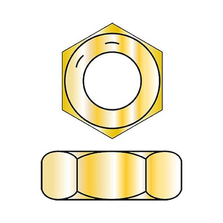 Zoro Select 7/16-20 Hex Jam Nut Gr8 Zinc Yellow, 2000Pk 44NJ8