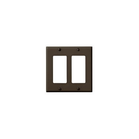 Leviton Decora Wallplate, Midway Size, Gang 2, Brown 80609