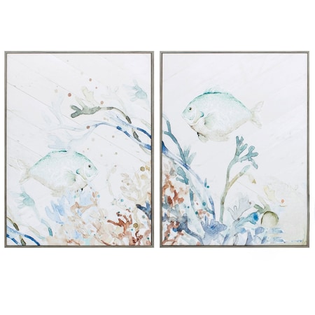 Homeroots 18" X 24" Woodtoned Frame Under The Sea, Set Of 2, 2PK 365621
