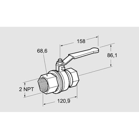 Honeywell Kromschroder VLV, BALL, MAN, 2.0 IN., NPT, AKT 50TN88 KS03152313