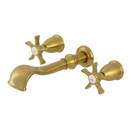 Kingston Brass Two-Handle Wall Mount Tub Faucet, Brushed Brass KS5027NX