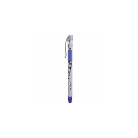 Universal Stick Gel Pen, Medium 0.7mm, Blue Ink, Silver/Blue Barrel, 12PK 39621