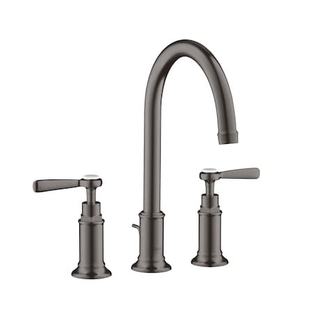 Axor Montreux Widespread Faucet 180 with Lever Handles and Pop-Up Drain, 1.2 GPM in Brushed Black Chrome 16514341