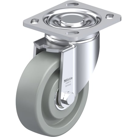 Blickle Swivel Plate Caster, Gry Nyln, 5", 1540 lb. LH-SPOG 125K-14