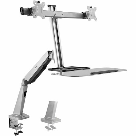 Rocstor ERGOCENTER ED6 PREMIUM DUAL MONITOR DESK MOUNT WORKSTATION - C-CLAMP- GROMMET - Y10N029-S1