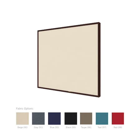 Ghent Impression Fabric Bulletin Board, Espresso Modern Frame, 4'H x 8'W, Teal IMM48ESPF97
